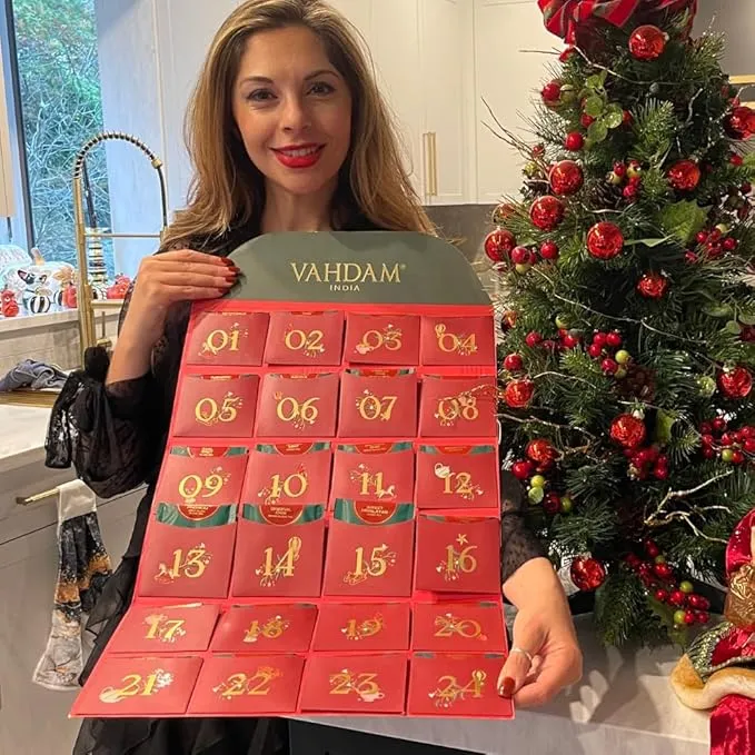 Vahdam 24 Days of Tea Advent Calendar - Variety Red