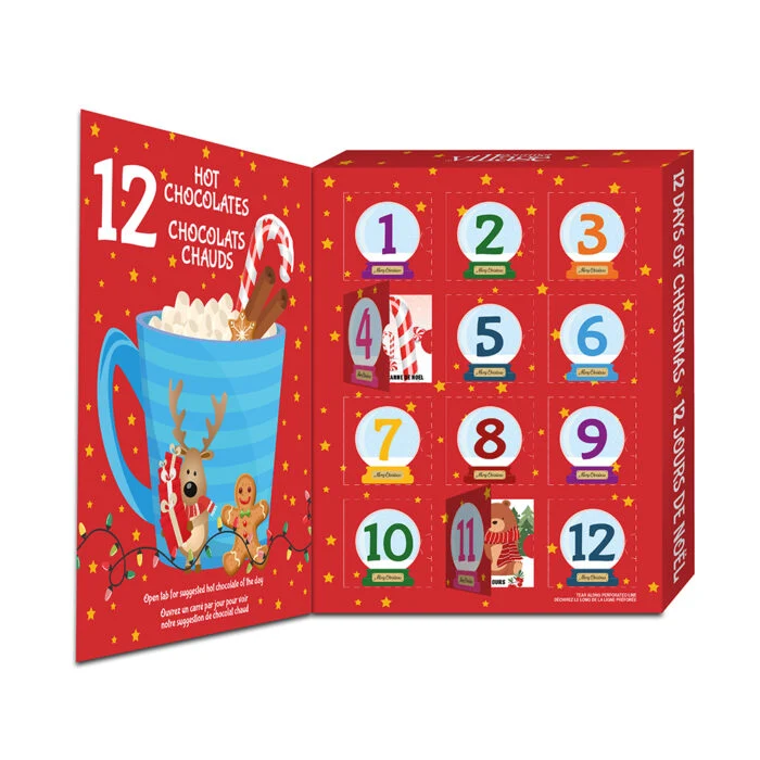 Gourmet Du Village 12 Days of Christmas Hot Chocolate Advent Calendar - Red