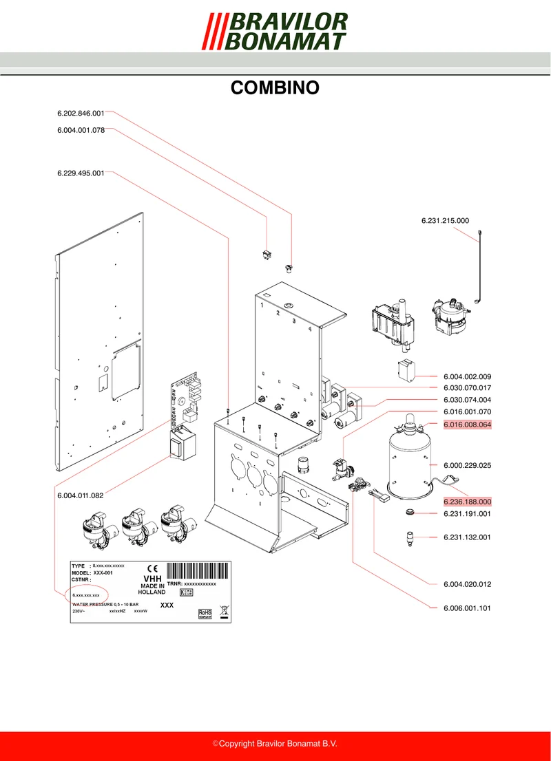 Bonamat O-ring - Reservedele OEM-nummer: 6.011.001.073