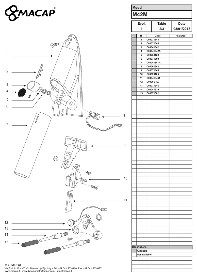 Macap kompensationsring M42M - OEM-reservedelsnummer: C00050120